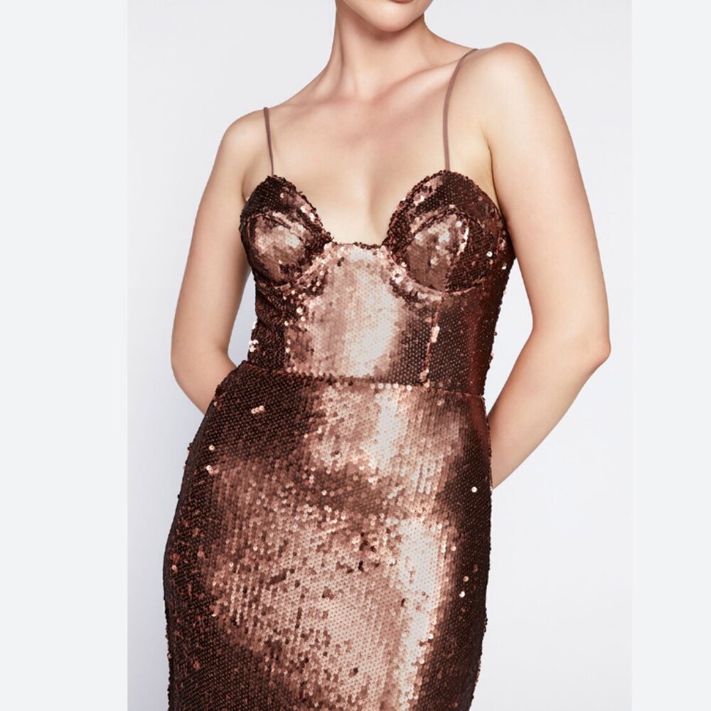 Bardot Stasia Brown Sequin Gown
